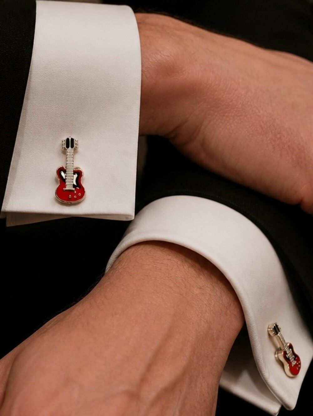 Guitar 🎸 Cufflinks Tuxedo Prom Wedding Formal Shaped Cuff Links Musician Gift